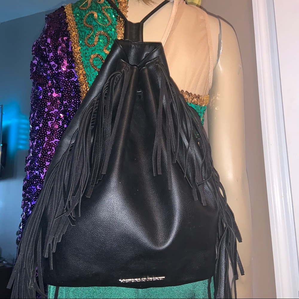 Victoria Secret Fashion Show Black Fringe Backpack